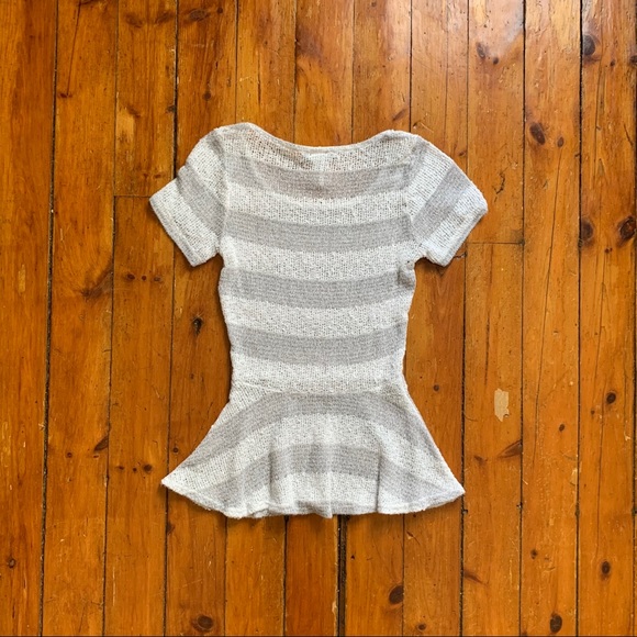 Knit Peplum Top with Stripes and Silver treading - Picture 4 of 7